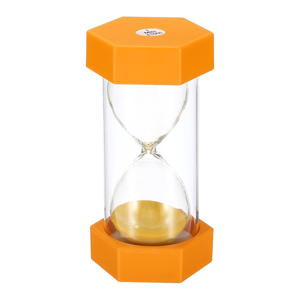 1 Minute Sand Timer, Hexagon Small Sandy Clock, Count Down Sand Glass Orange