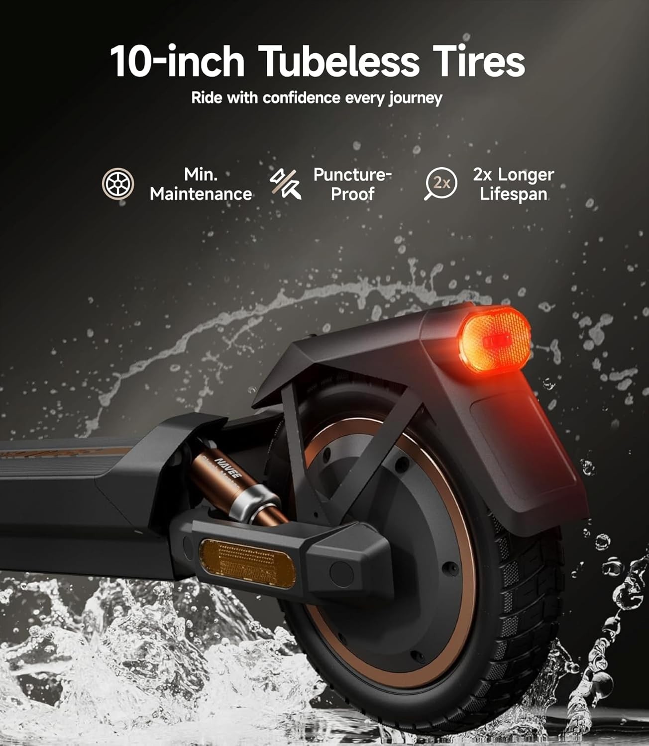 NAVEE GT3 Electric Scooter for Adults, 20MPH, 31 Miles Range,10" Tires, Commuter