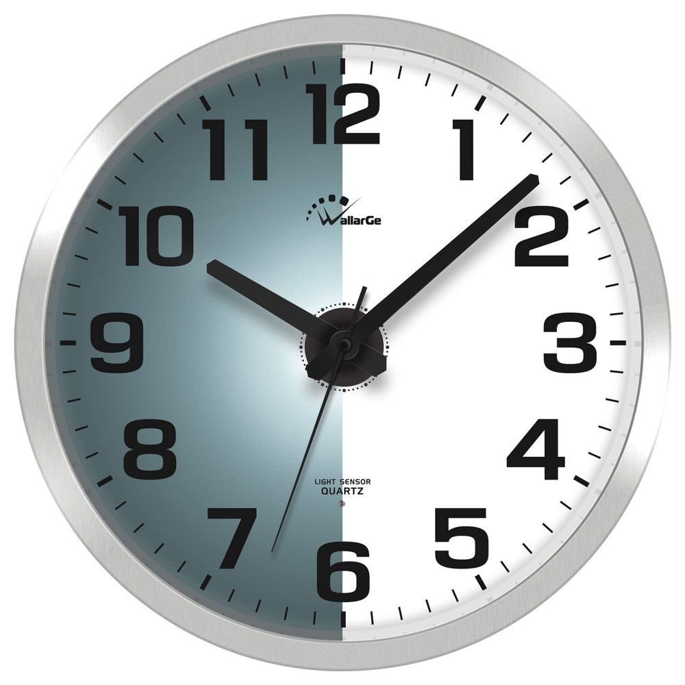 WallarGe Night Light Wall Clock for Bedroom - Silent Lighted up Wall Clock Gl...