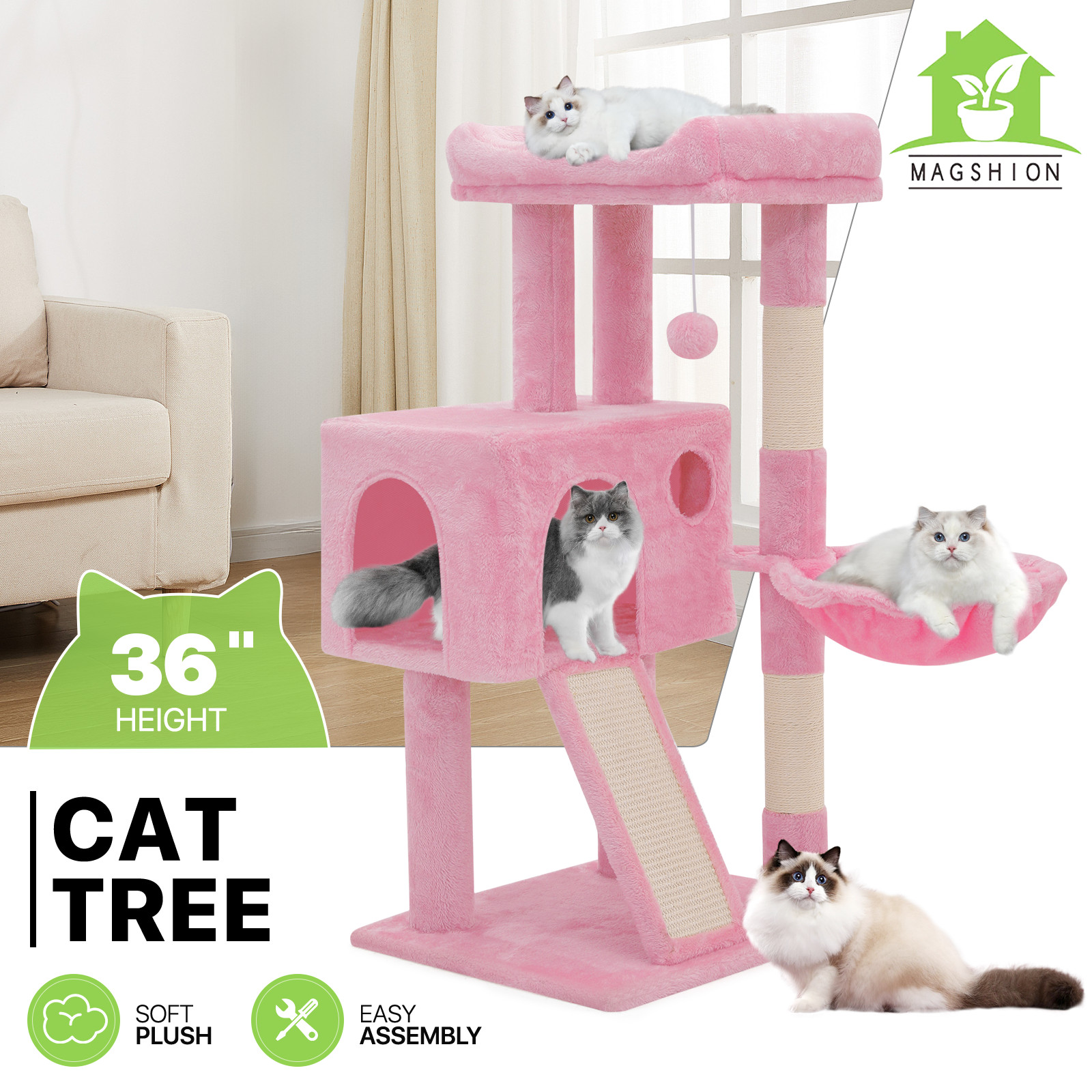 Cat Tree Tower Activity Center Kitten Playing Condo House Sturdy Bed Furniture