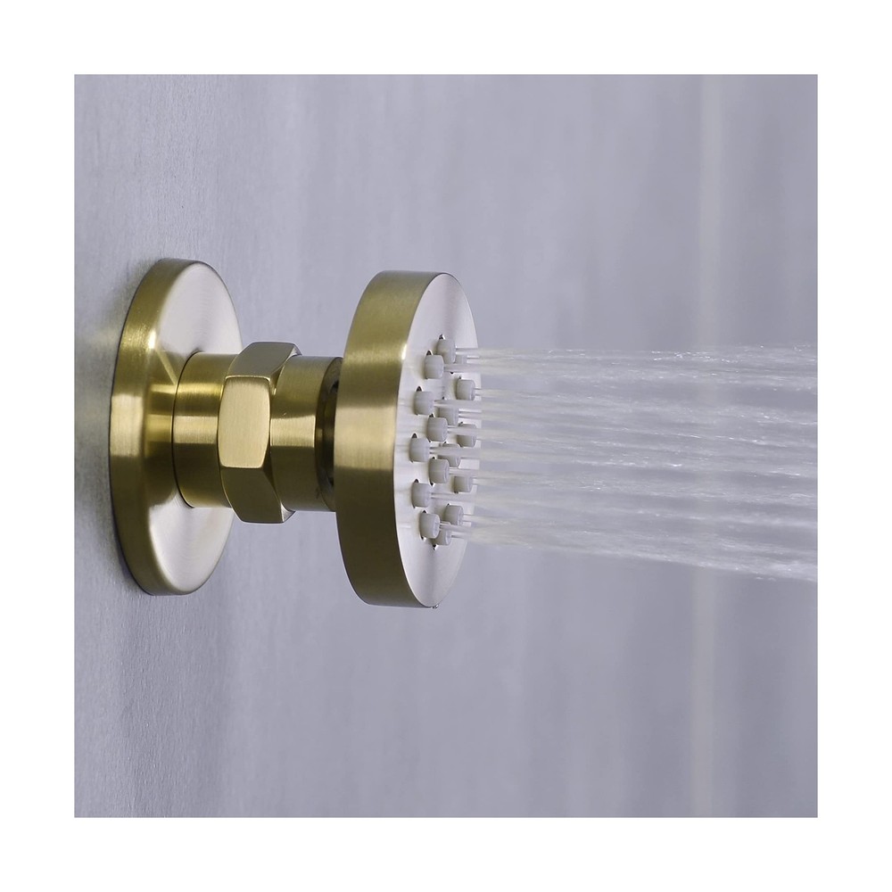 Solid Brass Body Spray Shower Jet - Round Massage Side Sprayer Spa System Sho...