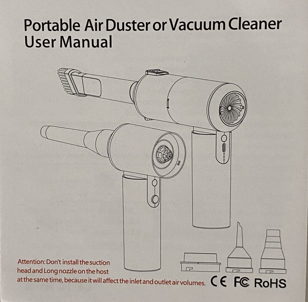 DOWYLIK Air Duster or Vacuum Cleaner Black