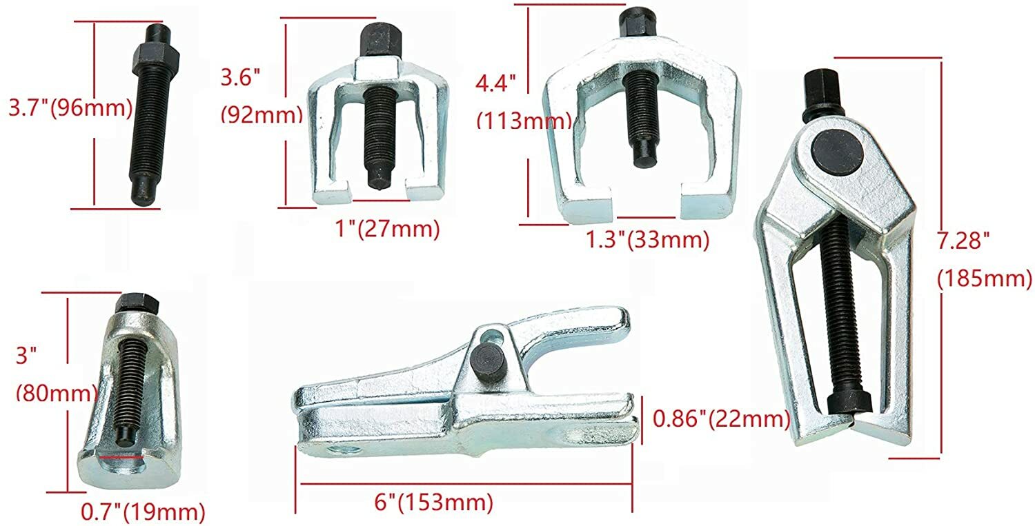 6Pcs Front End Service Kit Pitman Arm Puller Ball Joint Tie Rod Removal Tool Kit