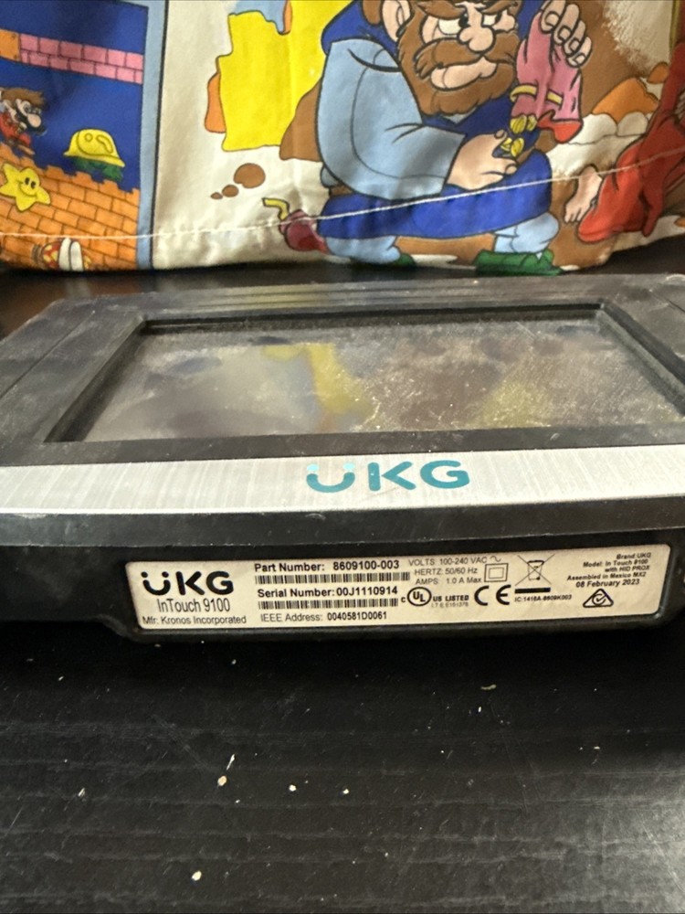 ADP InTouch 9100 Kronos Time Clock Touch LCD Display Kronos 8609100-003 Untested