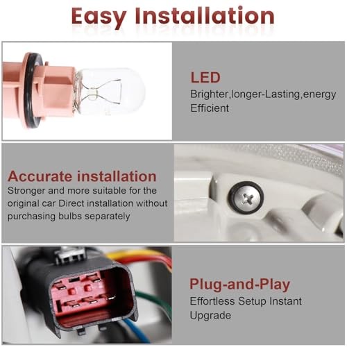 LED Tail Lights Assembly Compatible with 2013-2018 2013-2018 LED Black Border