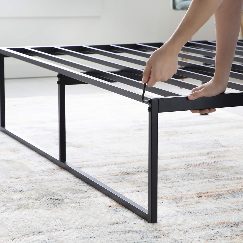 Space-Saving Twin Platform Bed Frame - 14" High, Easy Assembly, Stylish Design