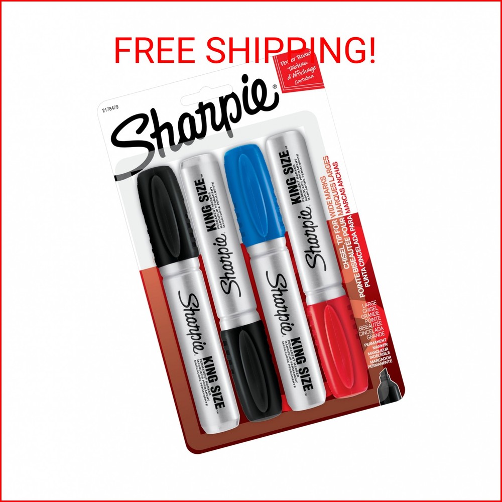 Sharpie King Size Permanent Marker, Large Chisel Tip, Great for Poster Boards, A