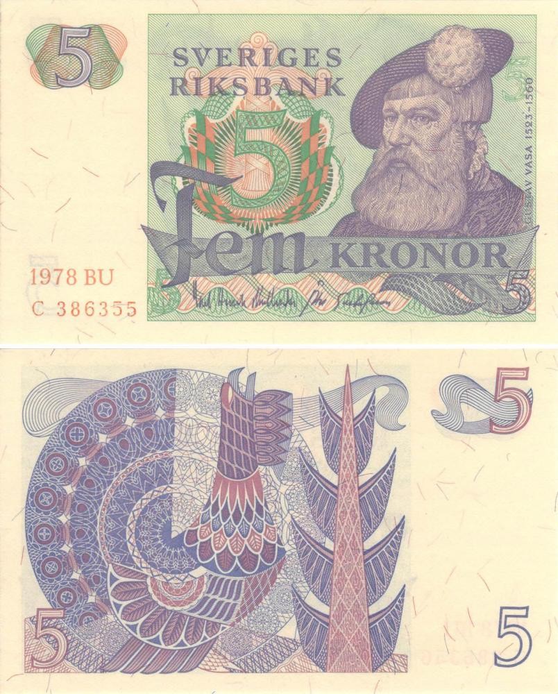 Sweden 5 kronor 1978 UNC (P51)