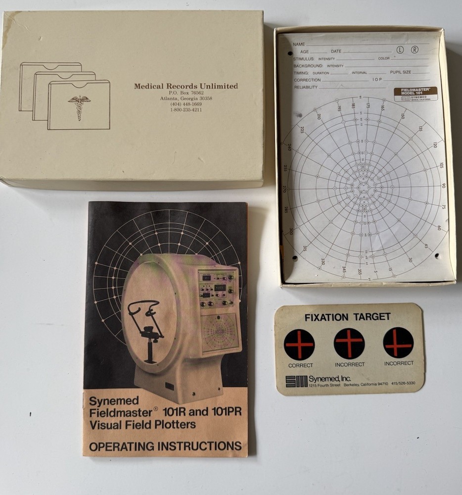 VTG Optometry Guidebook & Paper Visual Field Plotters Synemed Fieldmaster
