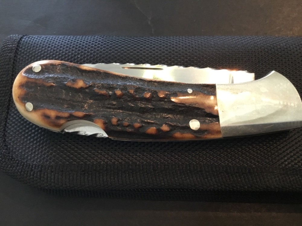 Custom Joe Kious Premium Stag Lockback like Slipjoint Folder Folding Knife