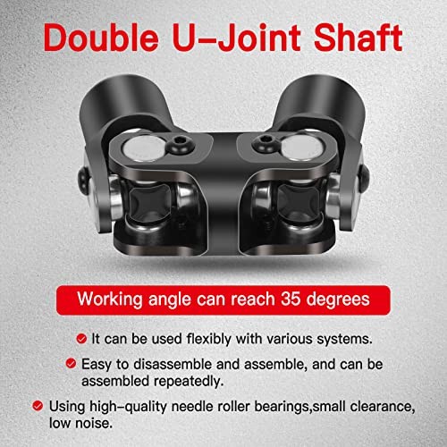 3/4" Round -3/4" Round Smooth Steering Universal joints black Double U-Joint