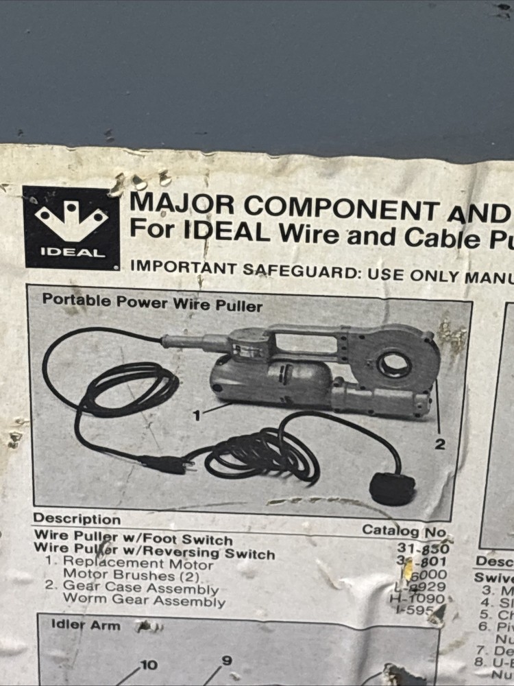 Ideal Wire And Cable Pulling System, Vintage Reversing Cable Puller 31-830 Set 4