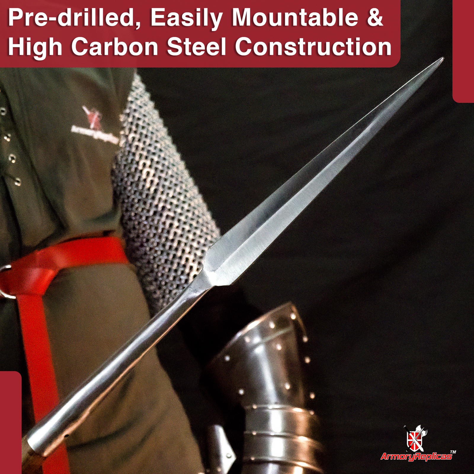 Hand Forged Medieval Inspired Predrilled Spear Head Collection Historical Replic