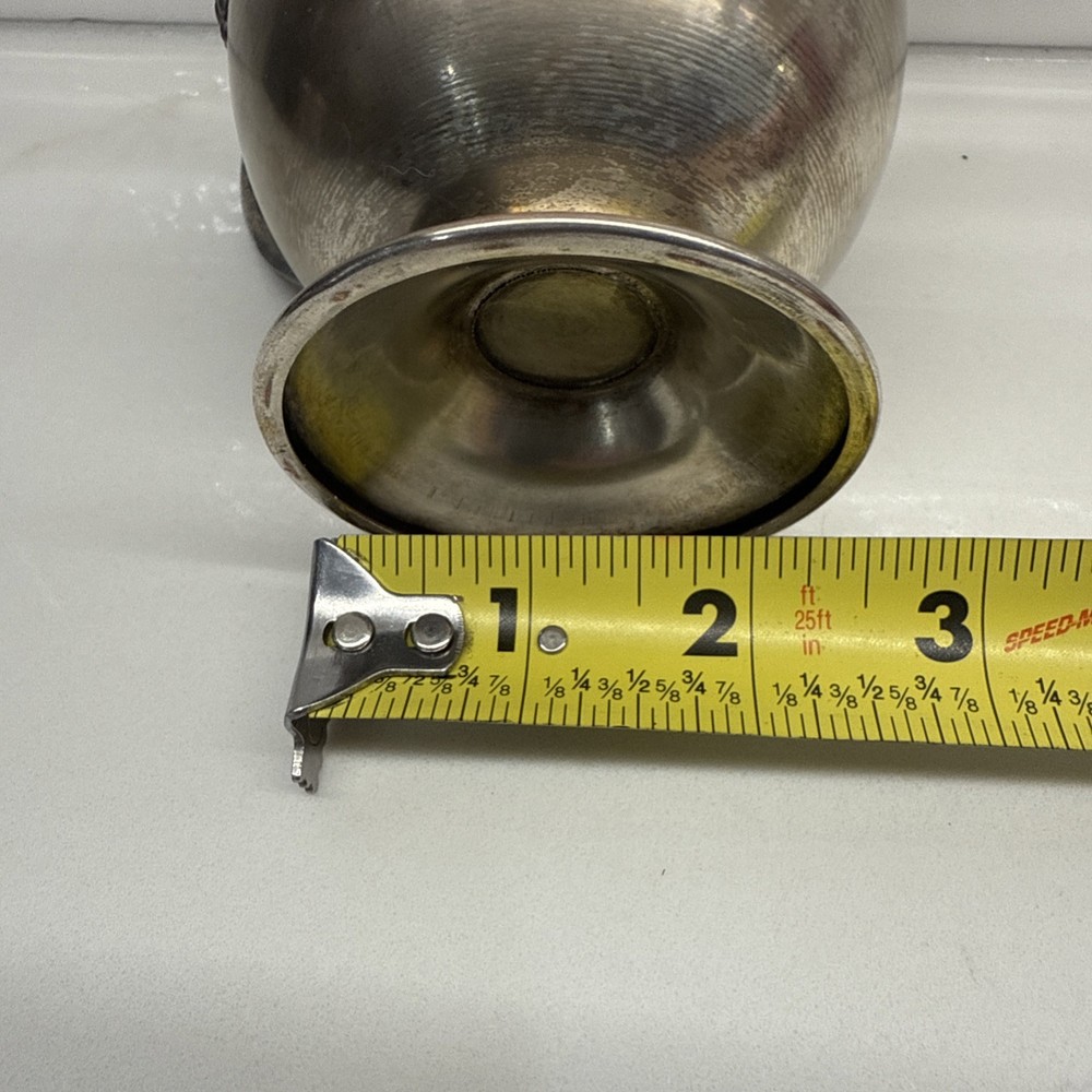 Vintage Silver On Copper Creamer Pitcher 4.5”