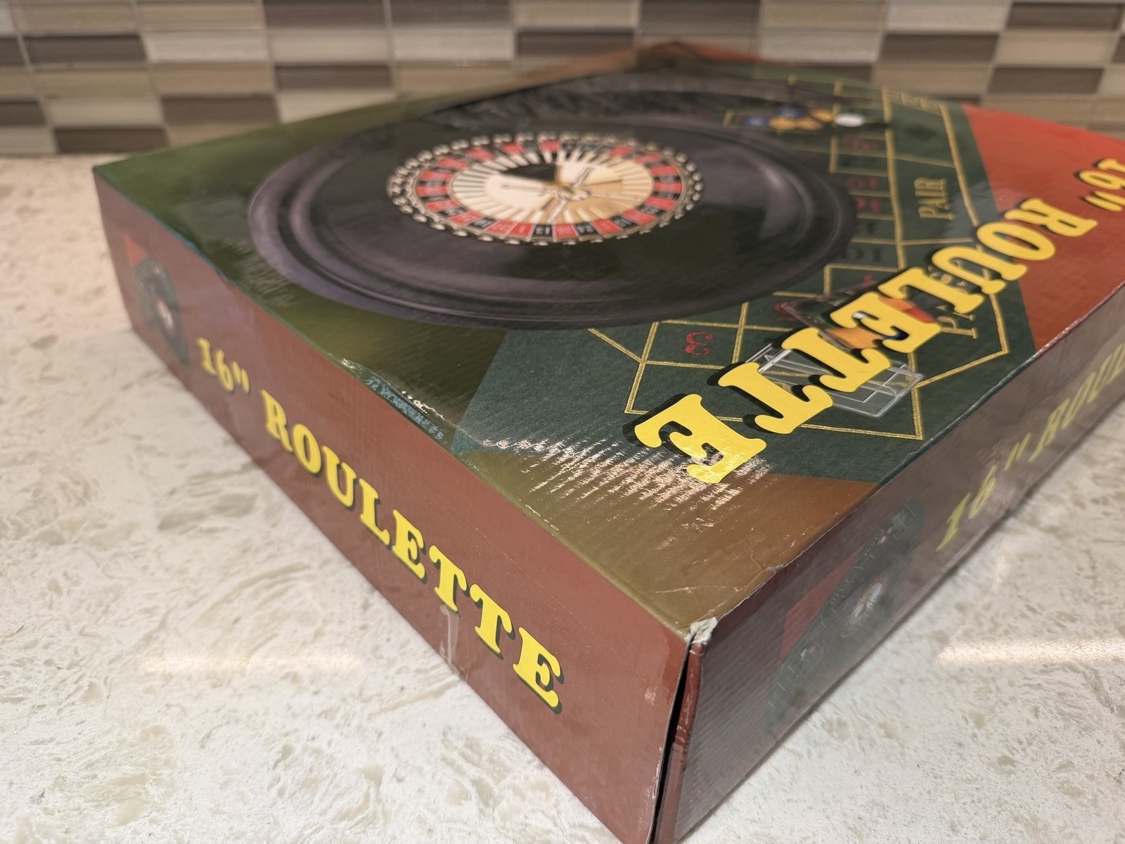 16 Inch Roulette Wheel Game Set with Game Layout, Mini Chips, Rake