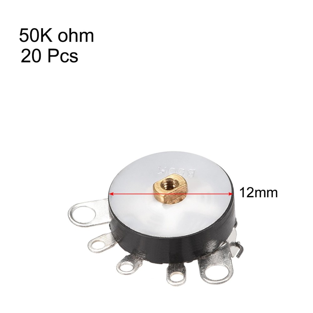 Wheel Duplex Potentiometer w Switch 20K Ohm Variable Resistors Single Turn 20pcs