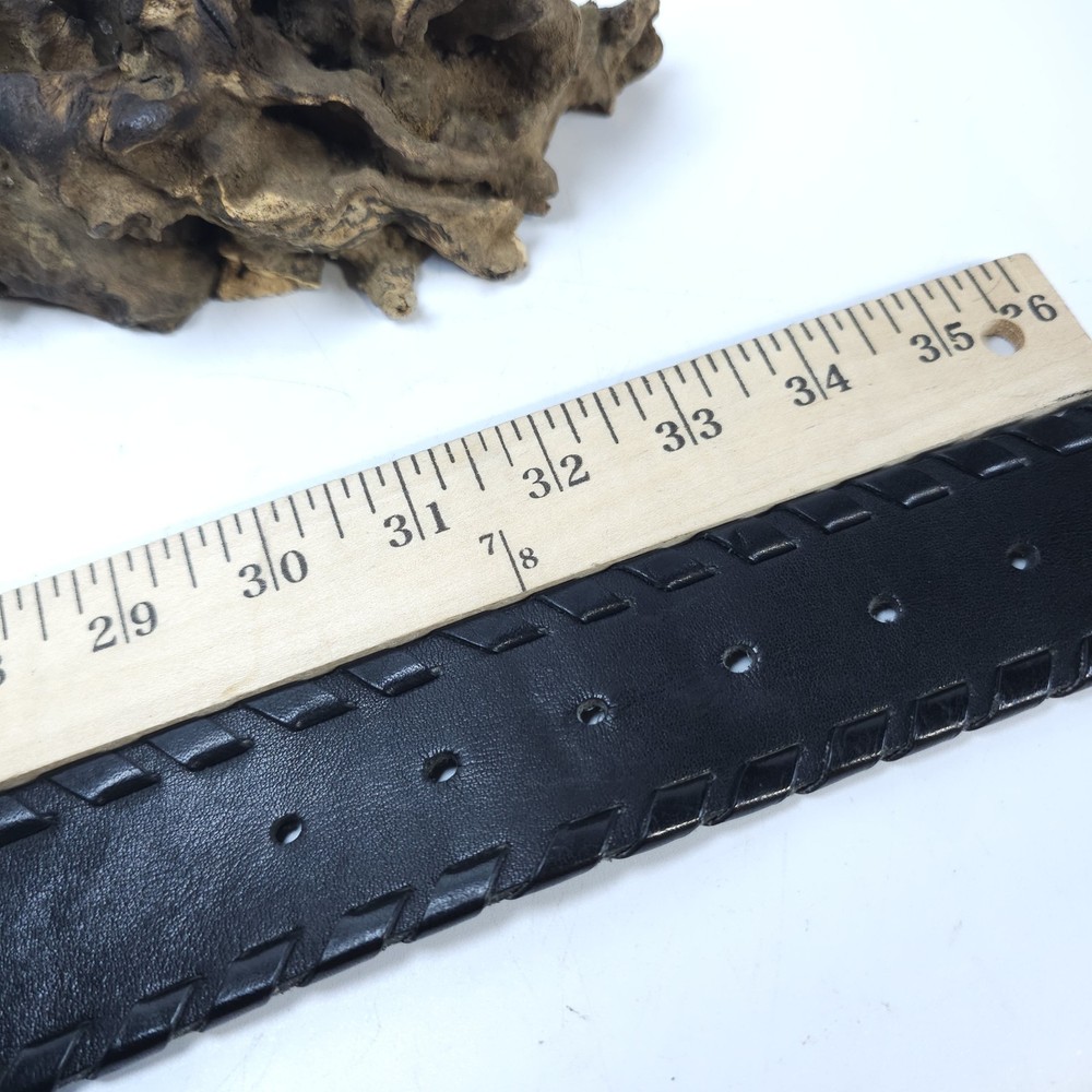 Braided Leather Belt Men Size 34 Full Grain Cowhide (No Loop)