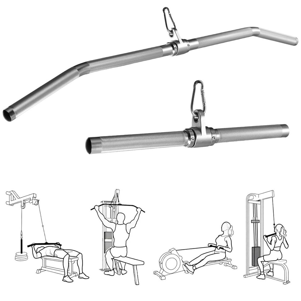 Cable Machine Attachment, Lat Pull down Bar, Lightweigh Aluminum Tricep Straight