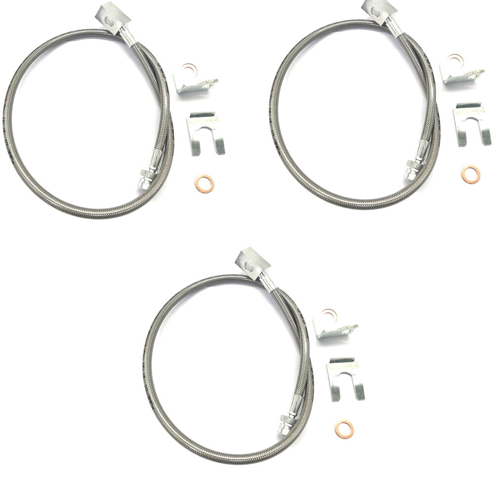 Extended Stainless Brake Lines For 87-06 Jeep Wrangler TJ YJ 84-01 Cherokee XJ