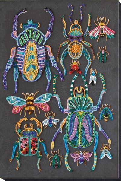 Bead embroidery kit Beetles needlework kit Art canvas beadwork pattern