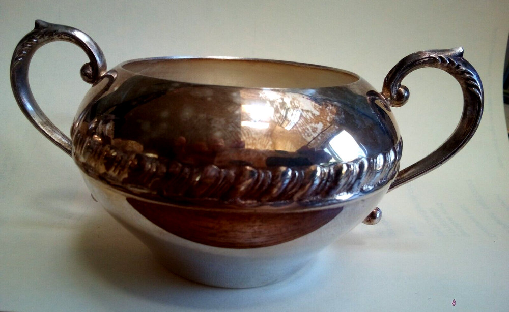 Sheridian CREAM~SUGAR SET Silver Plated Silver On Copper Makers Mark