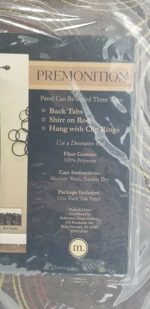 Premonition Back Tab Panel 52" W x 84" L NEW