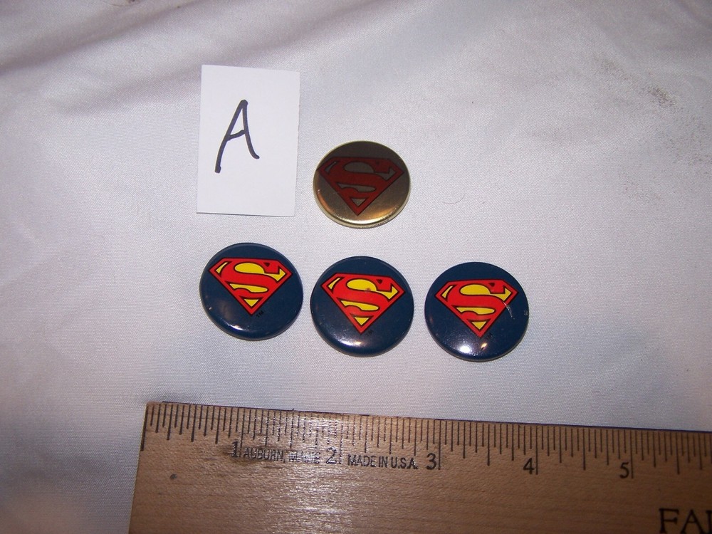 4 DC Comics SUPERMAN Pinback Button Pins 1996 & 2003