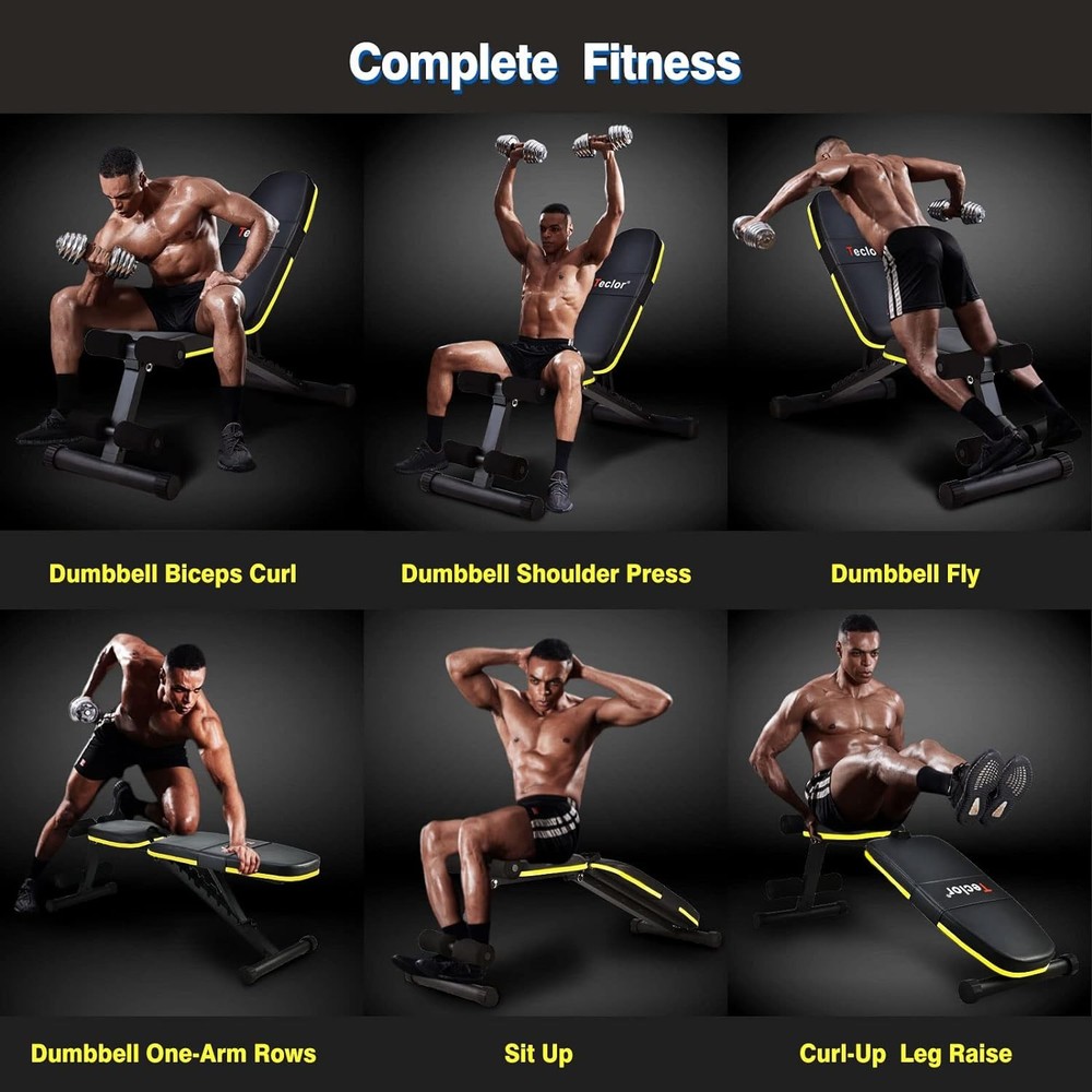 Adjustable Weight Bench 10 Backrest Position Exercise Bench