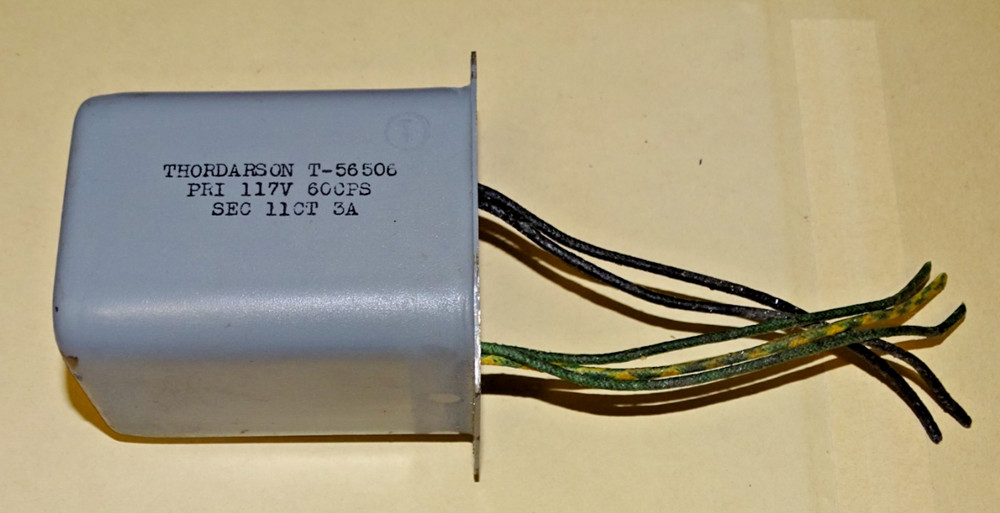 Thordarson Type T-56506 Filament Transformer, 11 Volts, Centertapped
