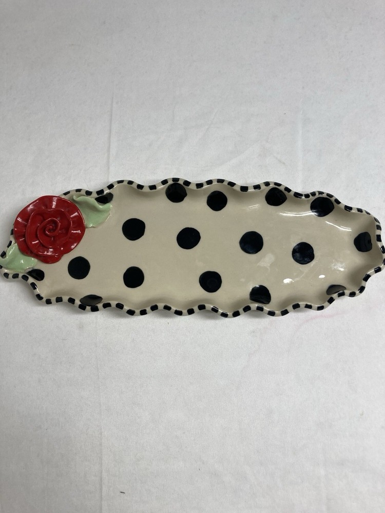Cindy Teyro Hand Painted Signed Tray With Rose