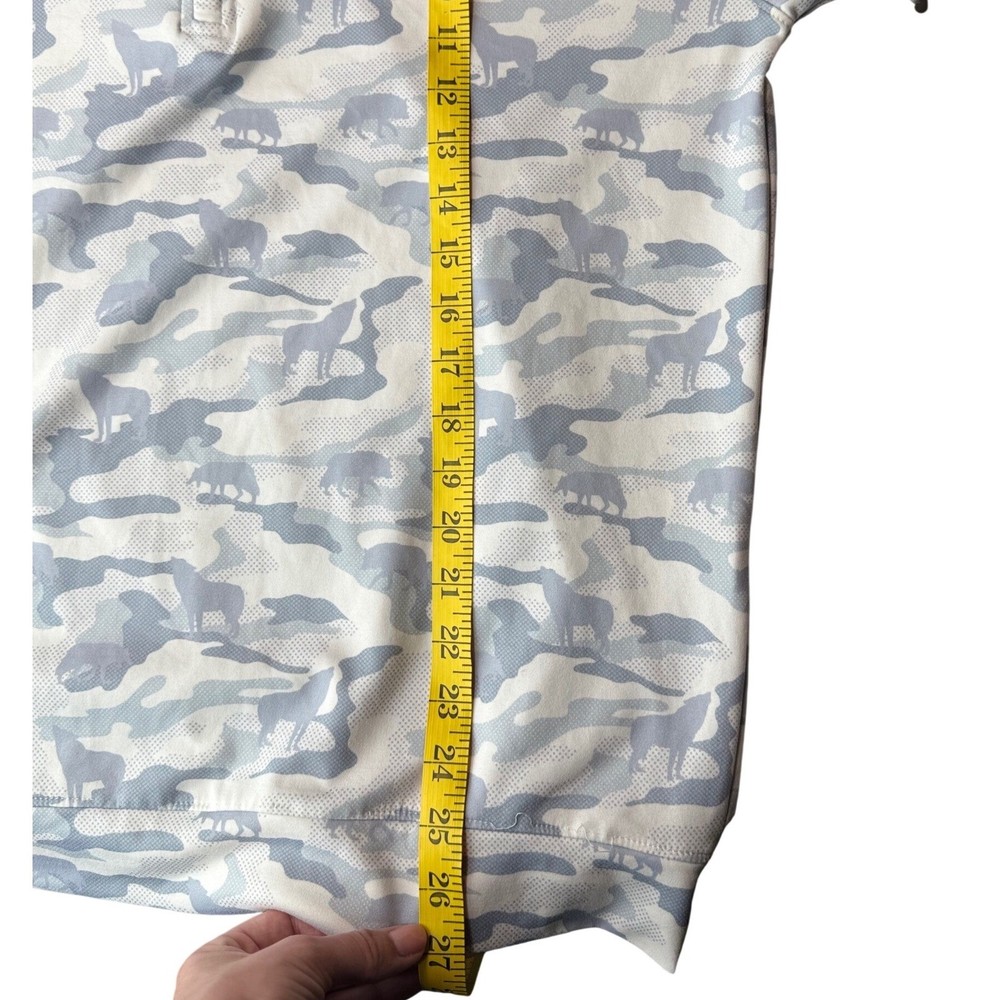 Waggle Golf Quarter Zip Pullover Mens Medium Grey White Wolf Camo Performance