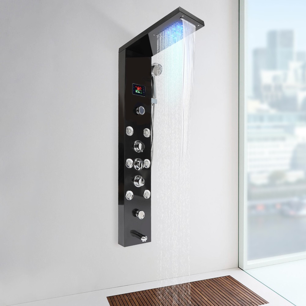 Shower Panel Tower System Wall Mounted Rainfall Waterfall Shower Head Shower Kit