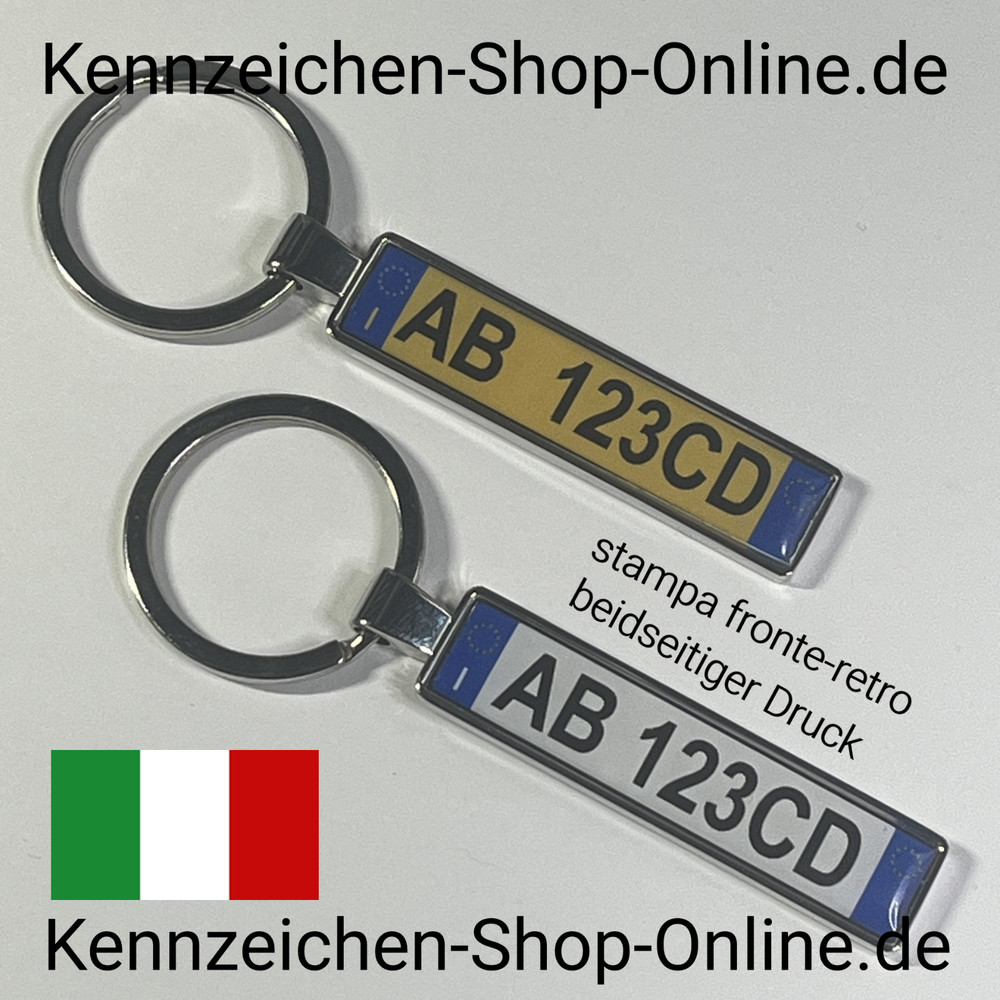 License Plate Keyring Italy Personalised