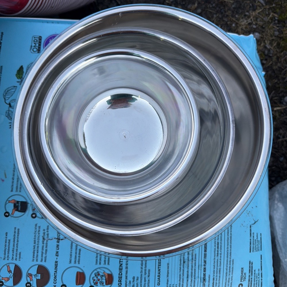 Set Of All 3 Silver Plate Bowls And Liners Oneida