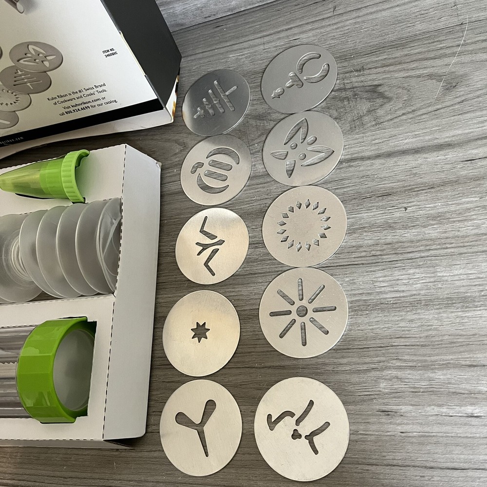 Kuhn Rikon Cookie Press 14 Pc Set Baking Spritz Decorating Cookie Cutter Press