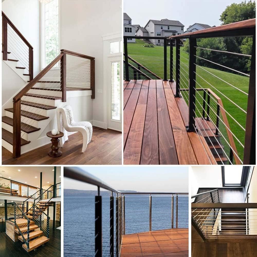 Lot T316 3/16" Stainless Steel Swage Threaded Invisible Tensioner Cable Railing