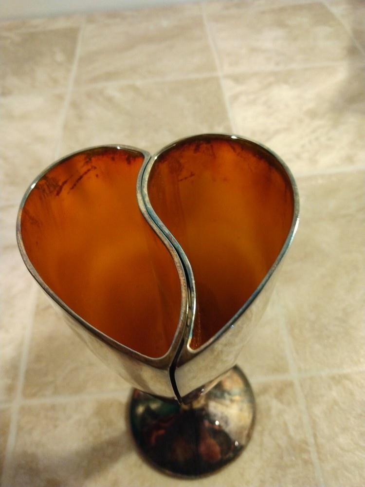 Silver Plated Wedding/Anniversary Goblets Heart-shaped