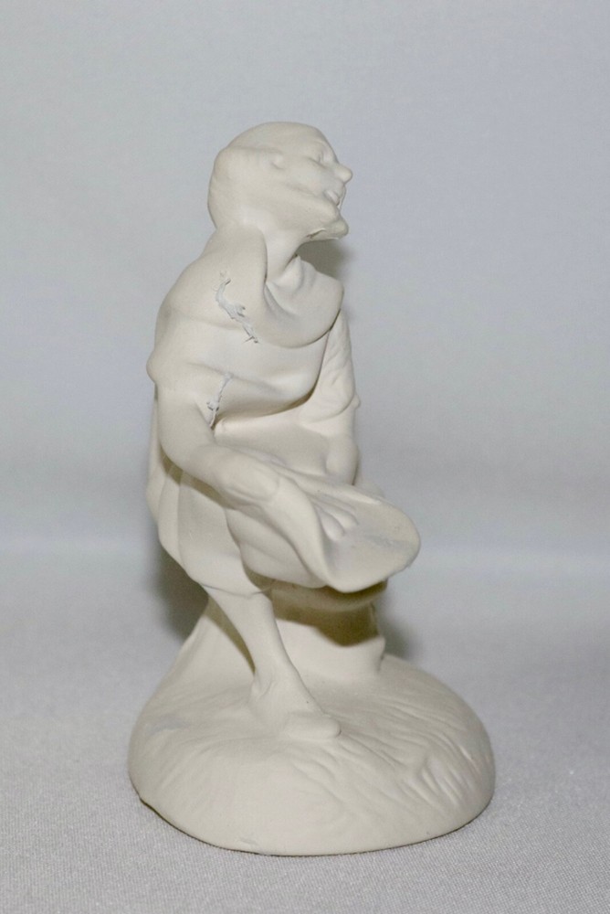 Ceramic Nativity 8” Set Accessory Peasant Kneeling Offering Bread Ready To Paint