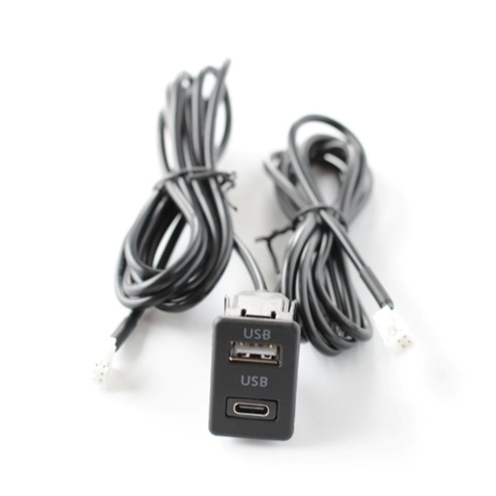 Non Deformation Car for DASH Mount USB+TYPEC Panel Extension with 145cm Cable