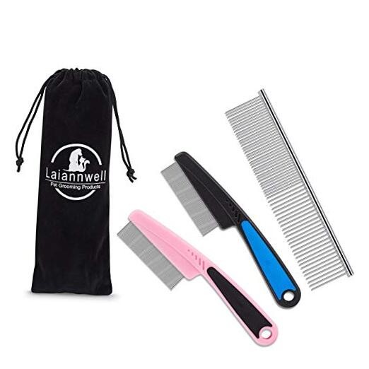 Cat Combs,Pet Comb Laiannwell Professional Grooming Comb for Flea Combs