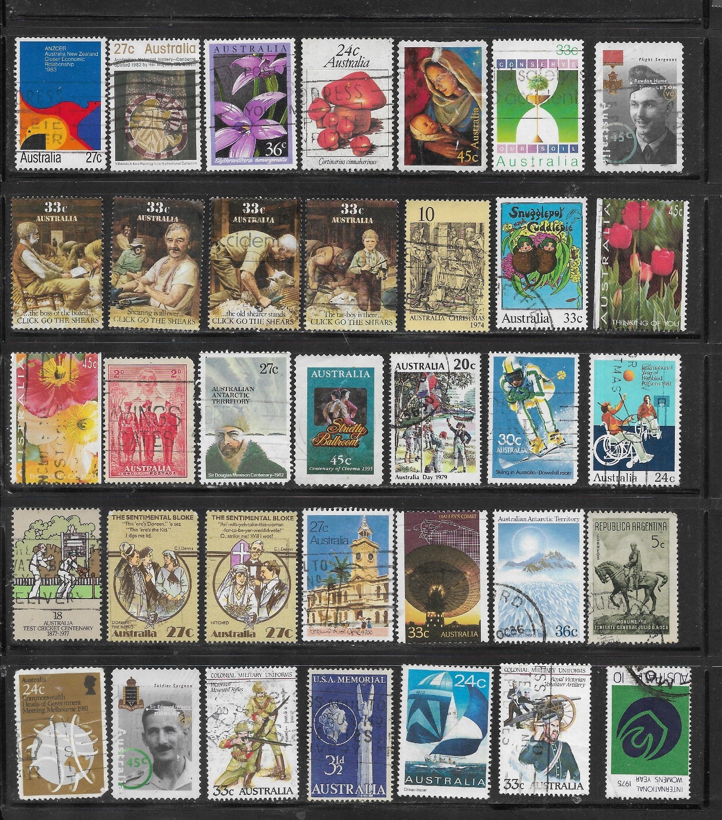 63 Used Australia Stamps