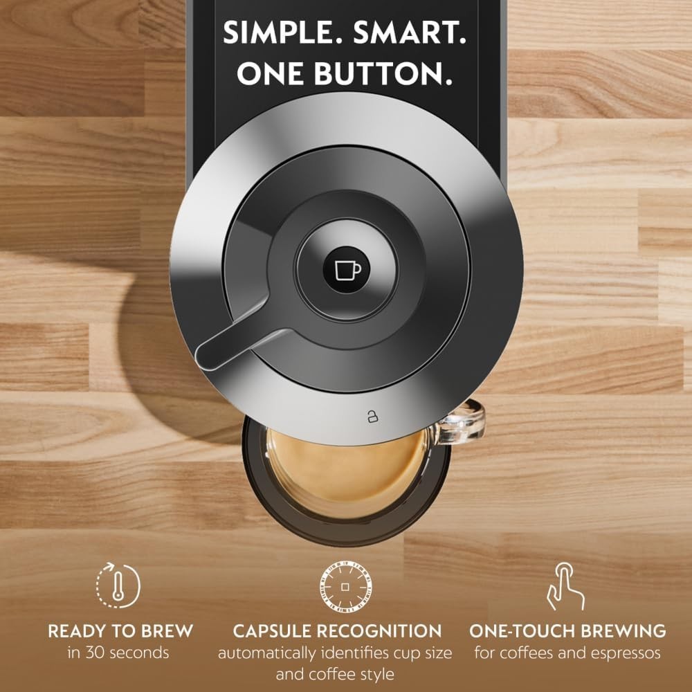 NESPRESSO Vertuo Next Espresso Coffee Maker Machine Chrome Black