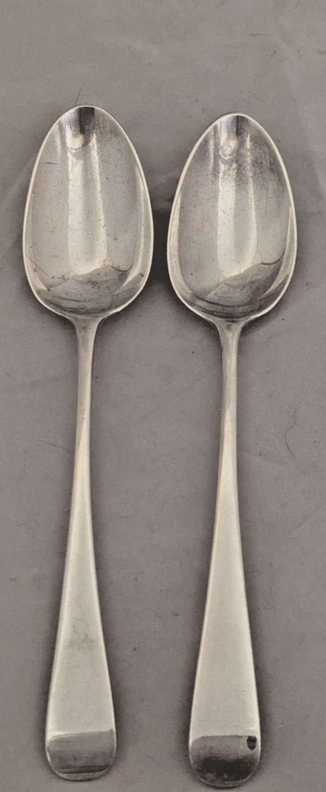 (2) Matching Peter Ann William Bateman Sterling Silver Tablespoons London 1804