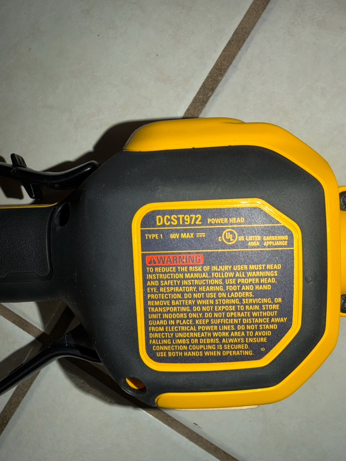 Powerhead - Dewalt DCST972B 60V Attachment Capable For Trimmer(Tool only)