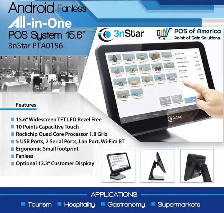 3nStar Android Fanless All-in-One POS Complete bundle 15.6″ for Aldelo Express