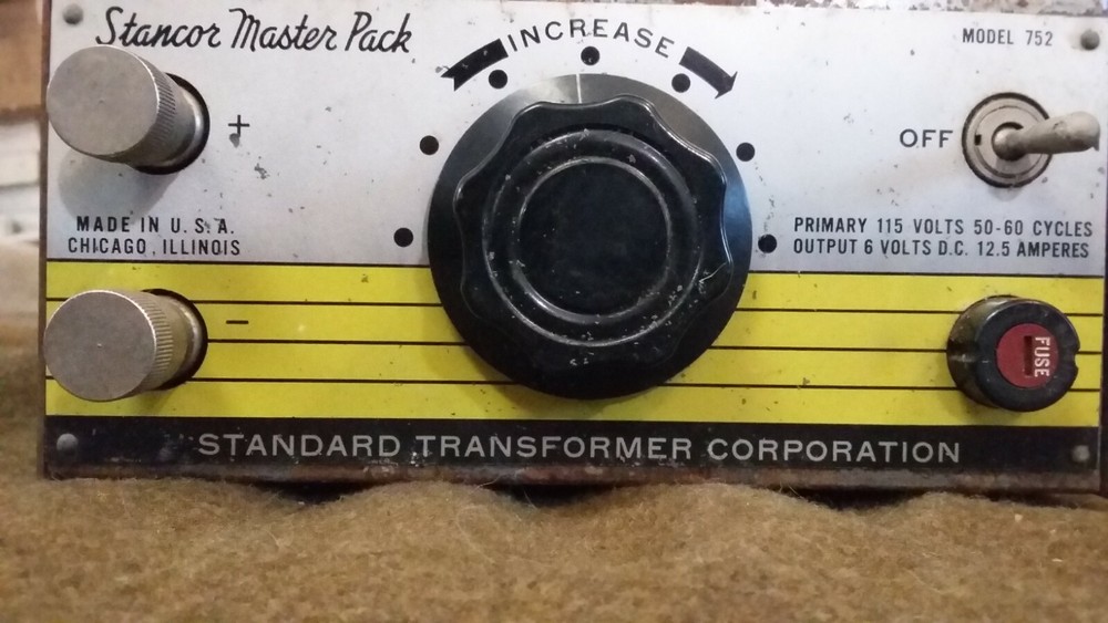 Stancor Master Pack Standard 6 VDC 12.5 A Transformer Model 752 Powers On, As Is