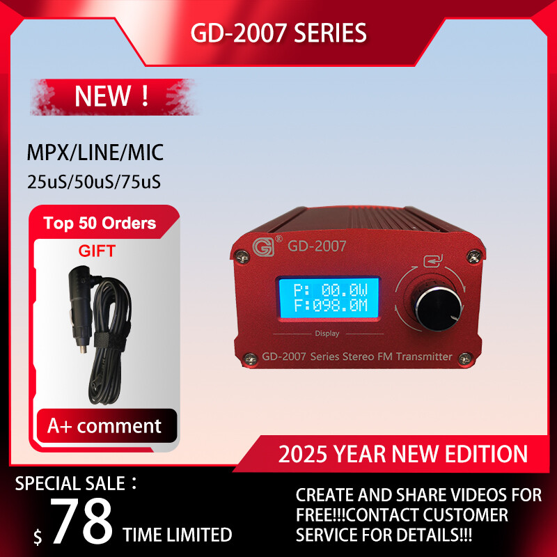 7W FM Transmitter Stereo Radio Station Transmitter BH1415+LO 87.5-108