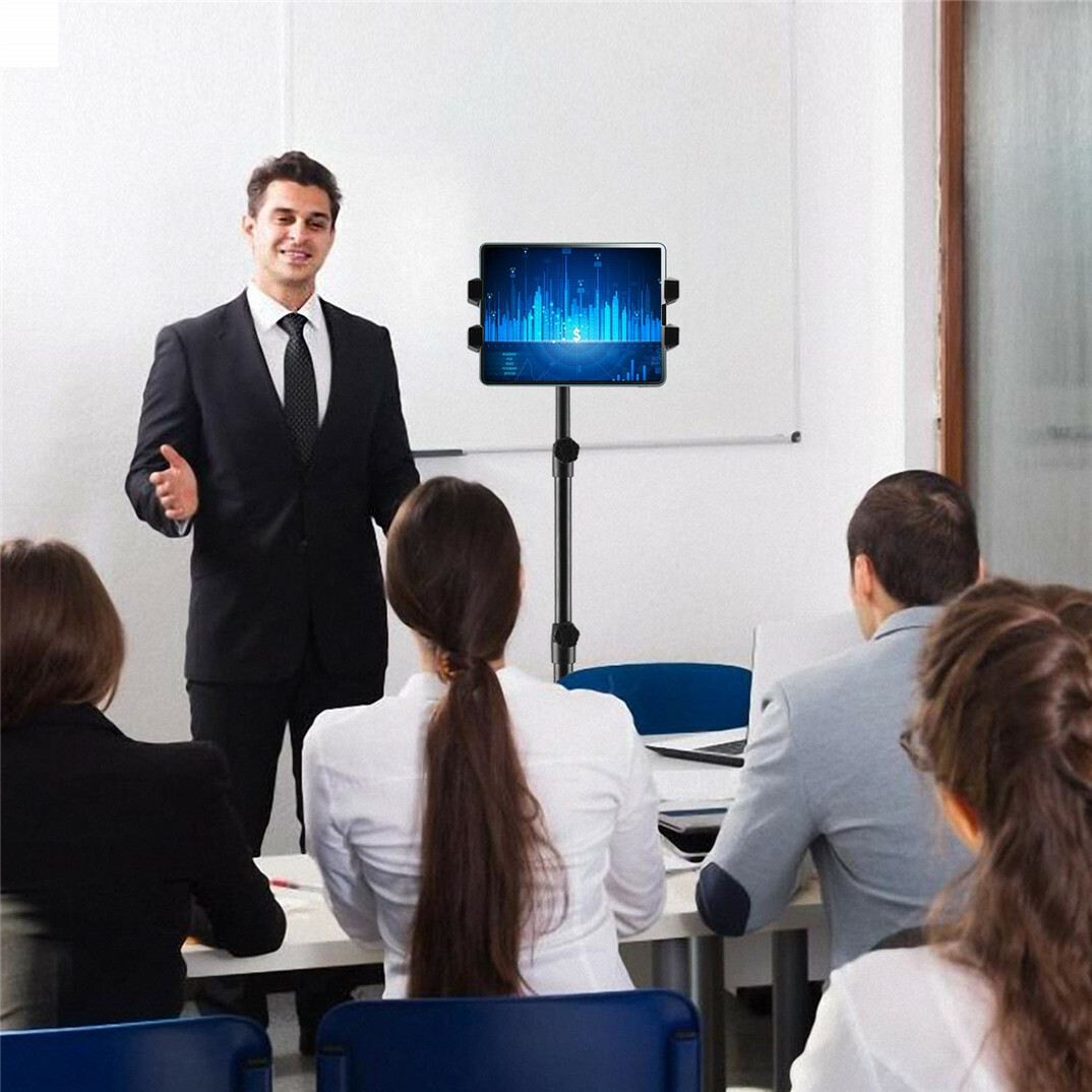 53" Heavy Duty Universal Floor Tablet Tripod Stand Adjust for iPad Pro 4.7-12.9"