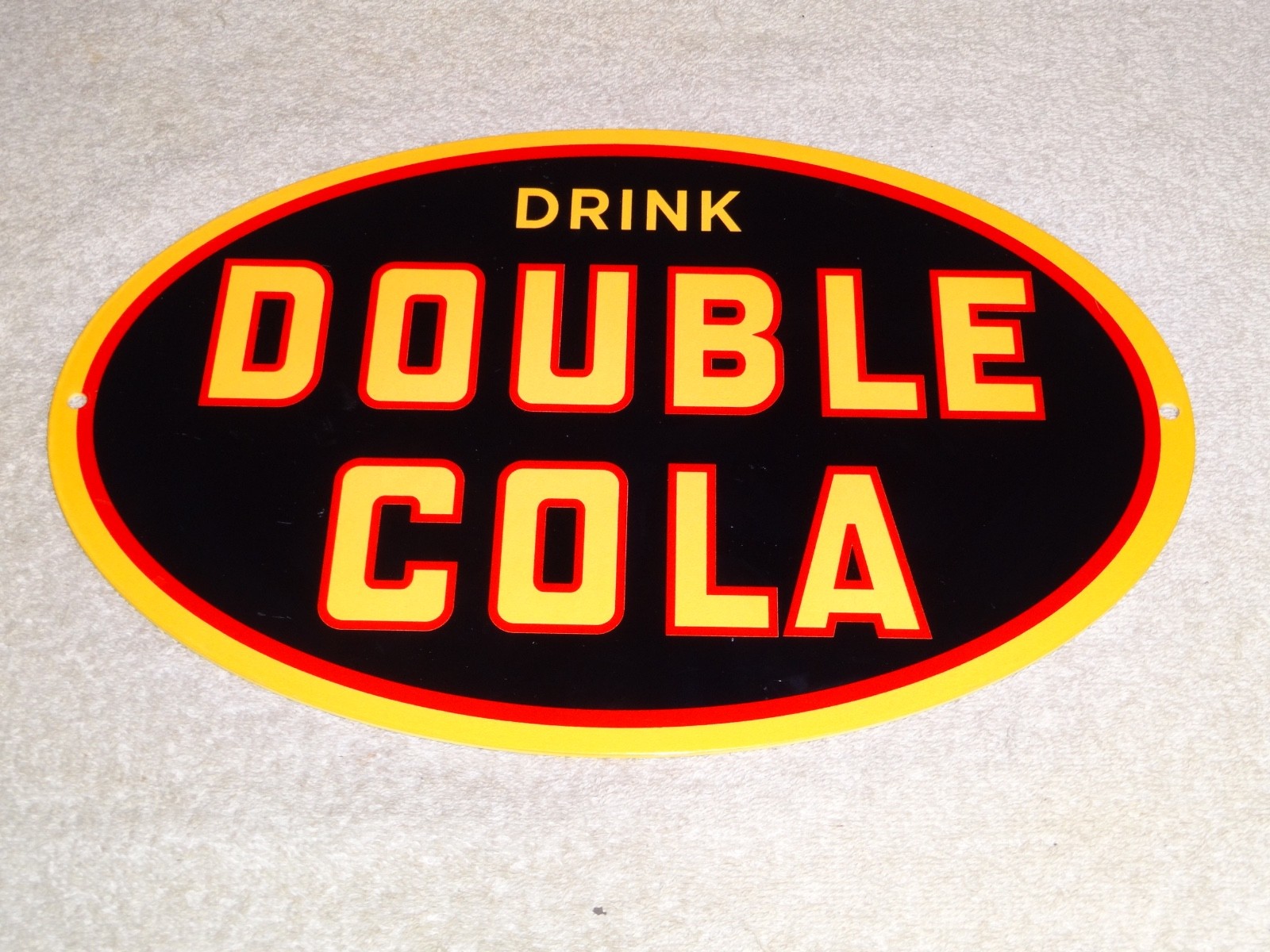 VINTAGE DRINK DOUBLE COLA SODA POP 12" METAL COCA GASOLINE OIL ADVERTISING SIGN!