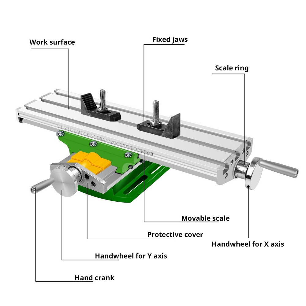 Upgraded Mini Multifunction Cross Slide Table Milling Working Drilling Bench